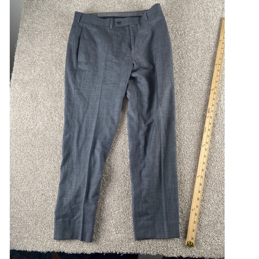 Calvin Klein X Slim Fit Grey Wool Dress Pants Mens 32x28 (Tag 32x32) Preppy Read